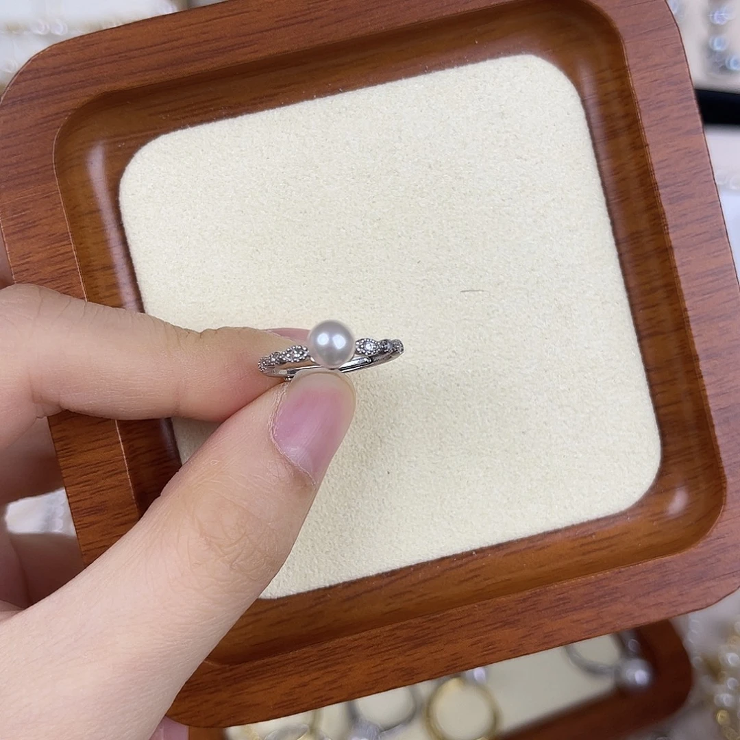 戒指银S925镶嵌海水珍珠