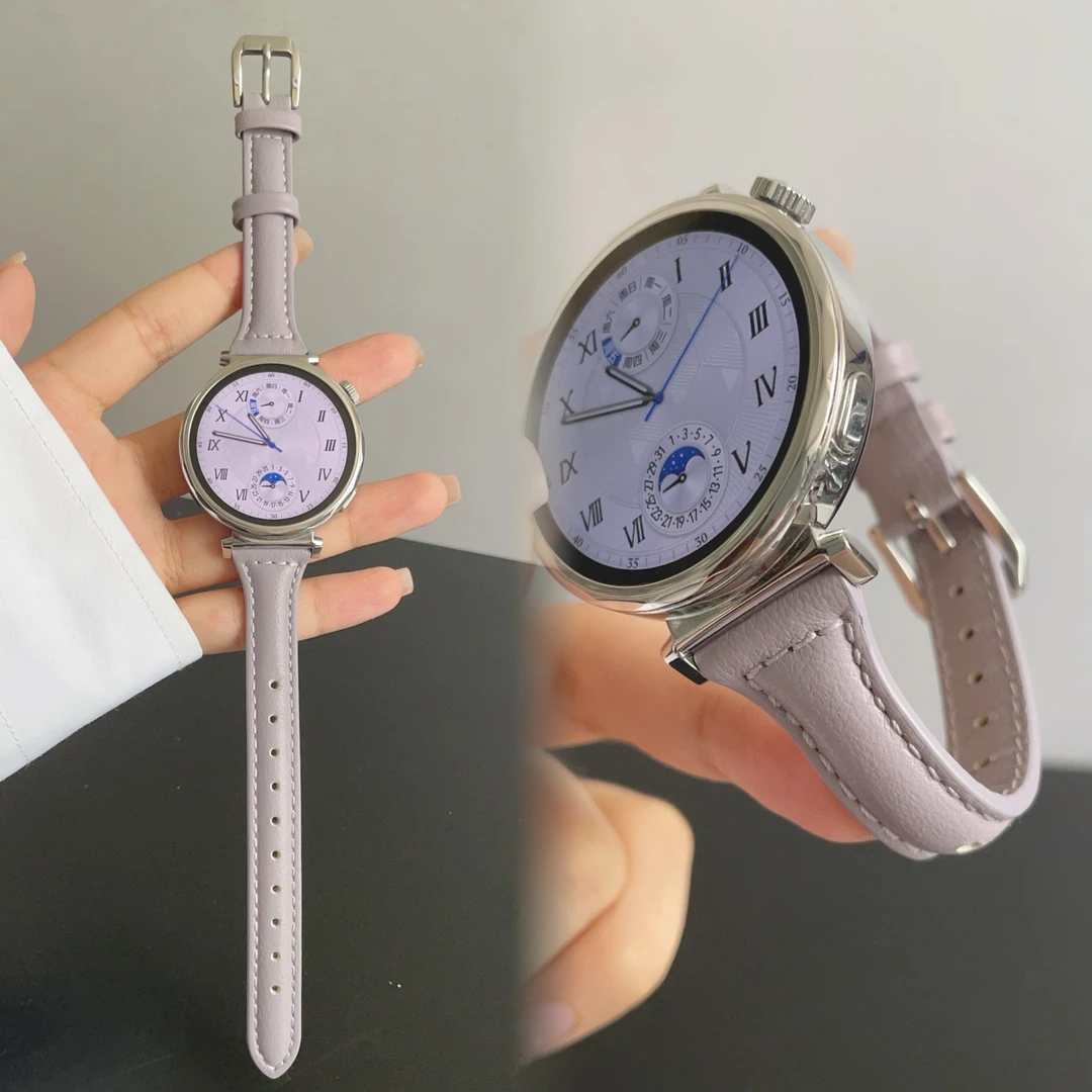 适用gt6手表温柔gt5gt4皮质表带小蛮腰牛皮小米S4腕带Oppox2mini