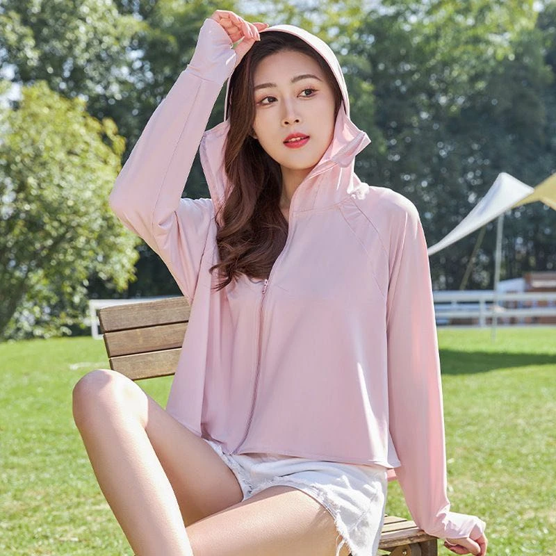 女款防晒服短款夏季防紫外线透气遮阳冰丝高档薄款防晒衣外穿外套