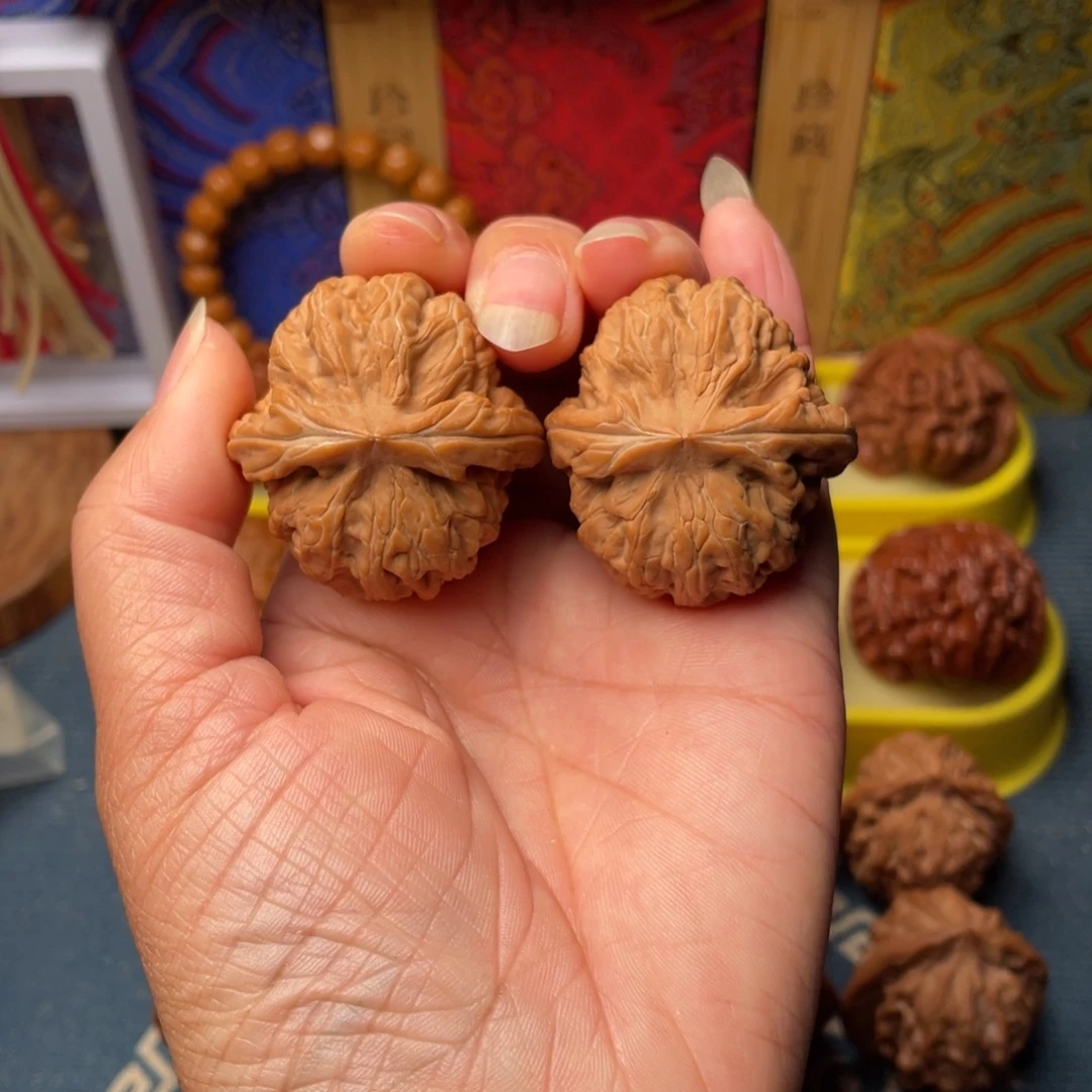 文玩核桃把件37+红锦鲤