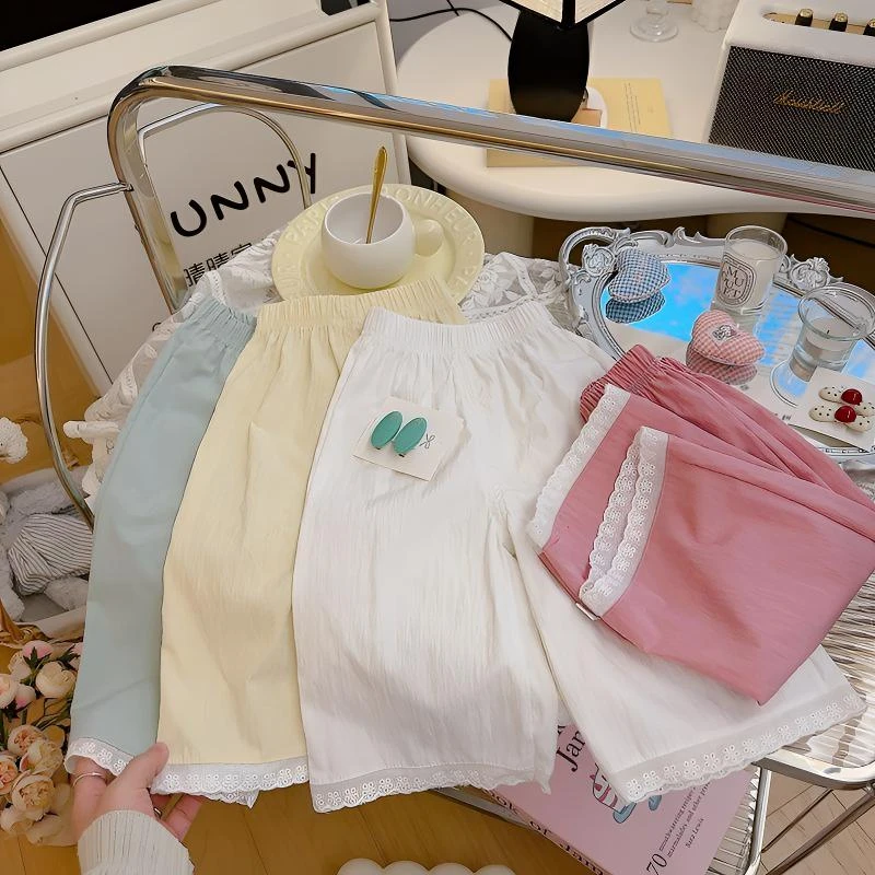 夏季女童裤子2025年款衣服儿童山本裤薄款休闲八分直筒森系阔腿裤