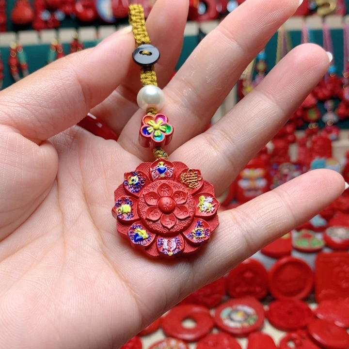 天然辰砂工艺品朱砂钥匙扣