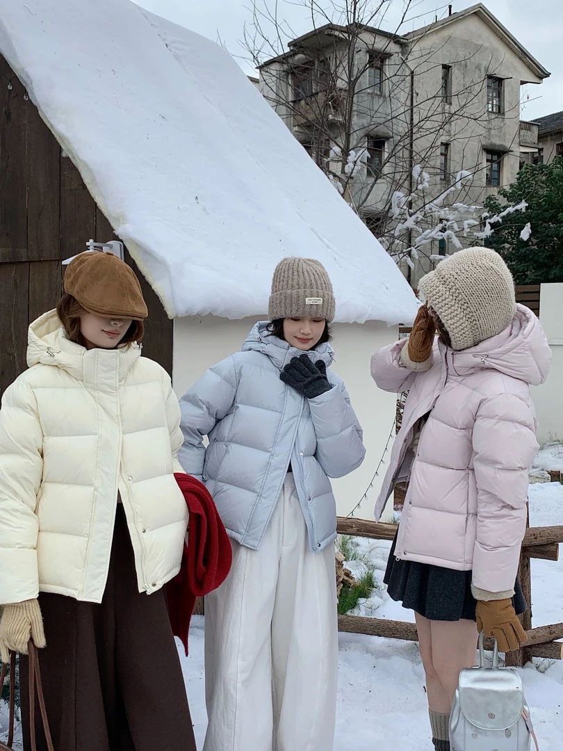 POLIHONE【95白鸭绒】加厚短款情侣款羽绒服外套  4