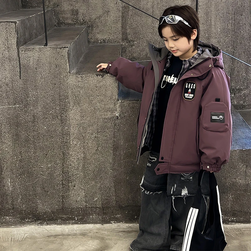 反季实体清仓冬季亏本男童儿童羽绒服中大童加厚外套潮酷休闲时尚