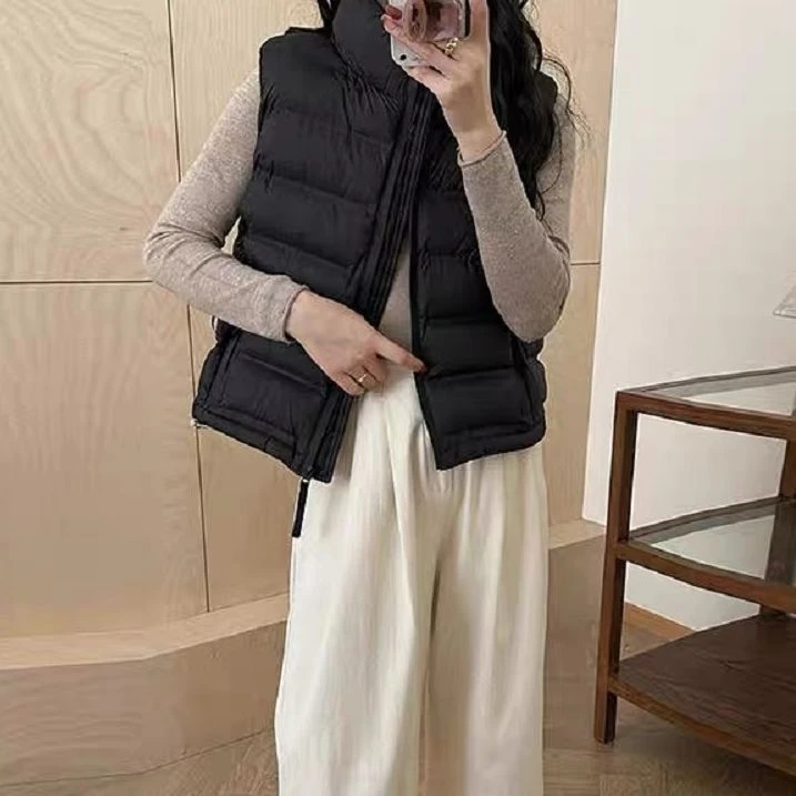 短款常规通用立领通勤风女棉马甲修身型冬季厚款3D效果透气