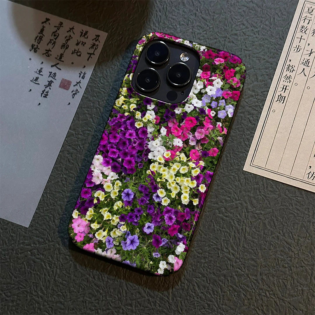 拼色花海适用苹果17pro手机壳iPhone16promax硬菲林15/14/13ins风