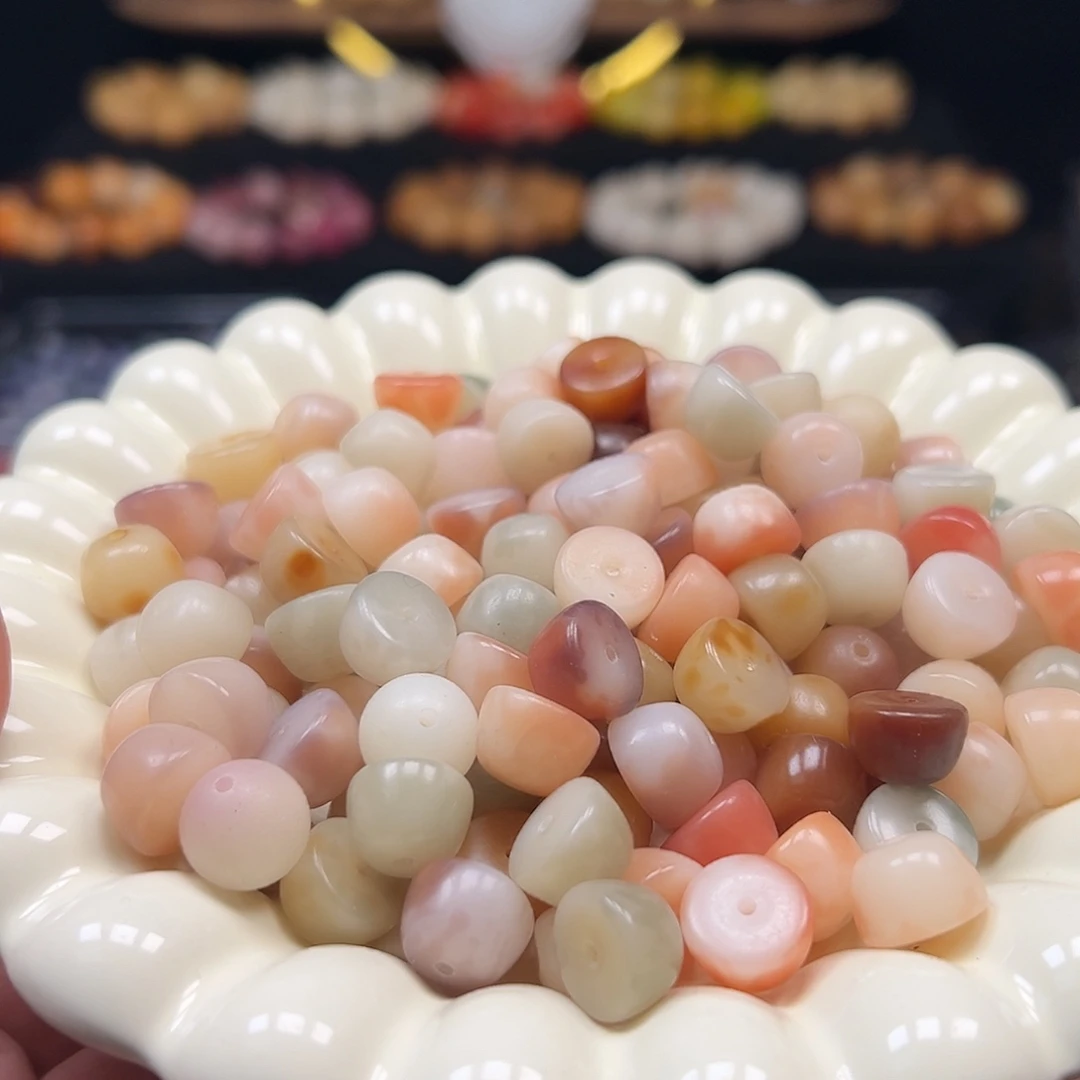 手串菩提根/象牙果卡12非料花皮碗珠108颗