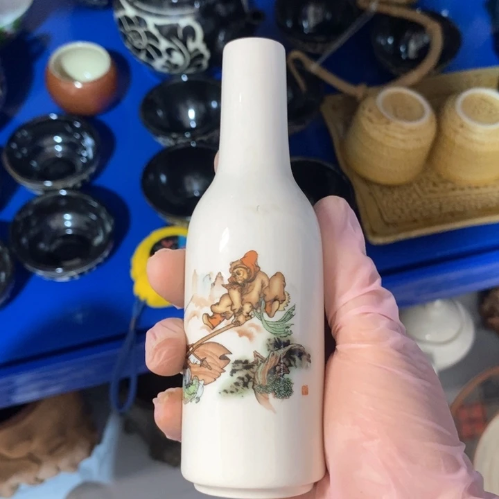 瓷片一厂三打花瓶摆件