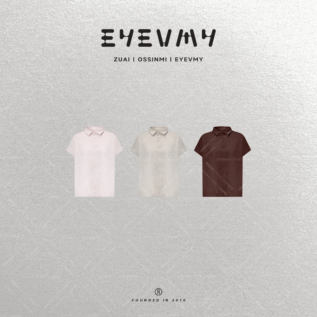 【麻灰POLO衫】100棉老钱复古针织上衣连肩袖T恤WT52ASY022