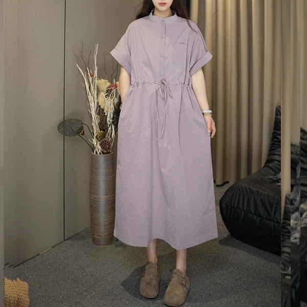 肉肉家 2025夏季高级显瘦大码宽松呀洋气女装连衣裙5017（欢）