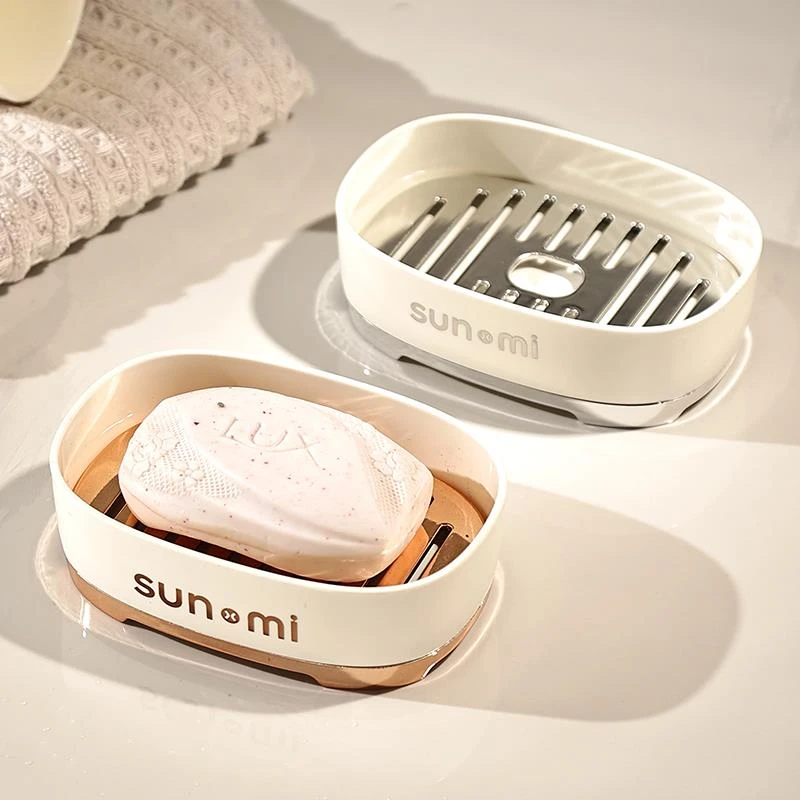 轻奢肥皂盒免打孔沥水家用香皂盒新款洗手台卫生间沥水香皂置物架