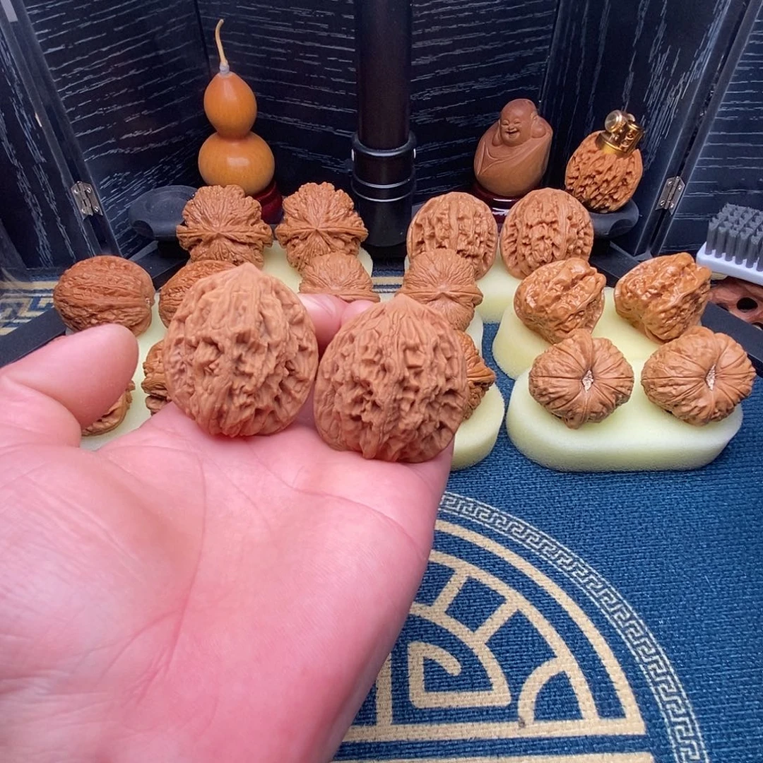 吊坠文玩核桃虎头39尺练手对