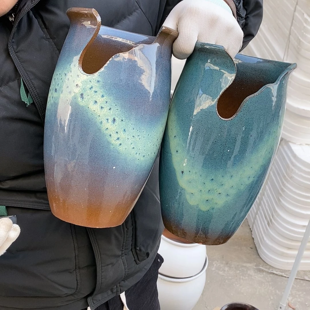 紫砂花盆瑕疵口15高25