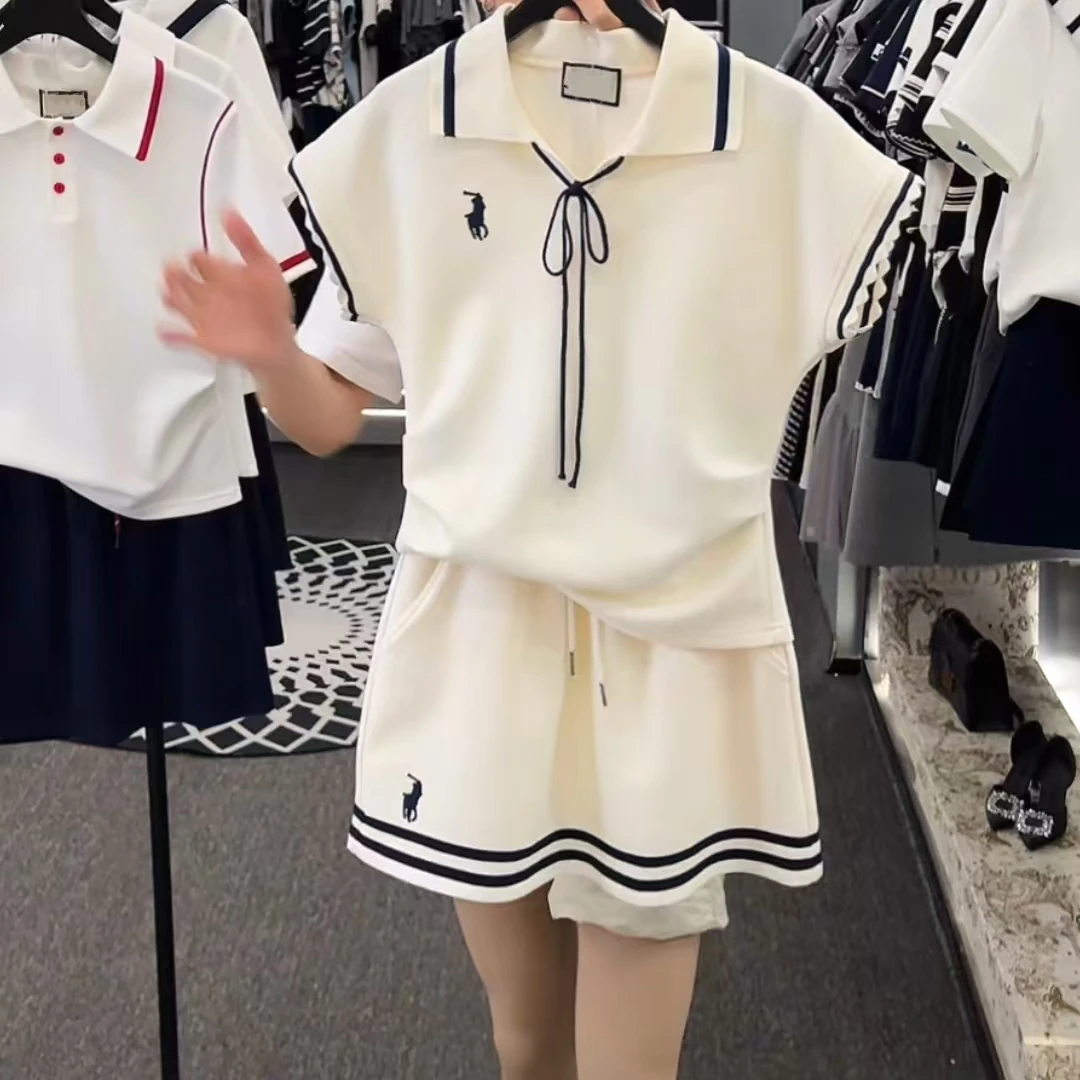 设计师款丨减龄系列>宽松版夏季透气T恤短裙休闲套装