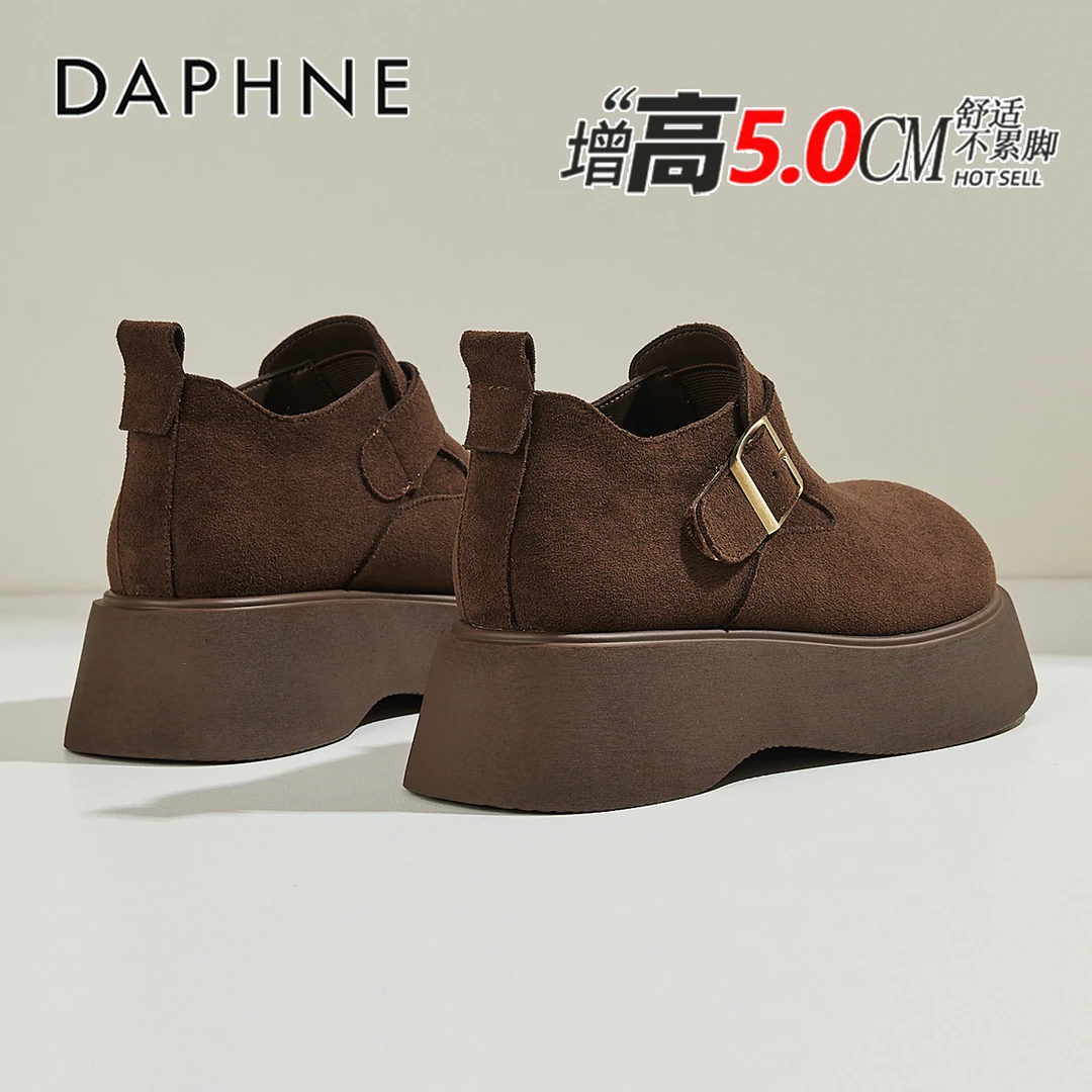 达芙妮厚底勃肯鞋女明星同款百搭鞋子冬季网红爆款短靴加绒雪地靴