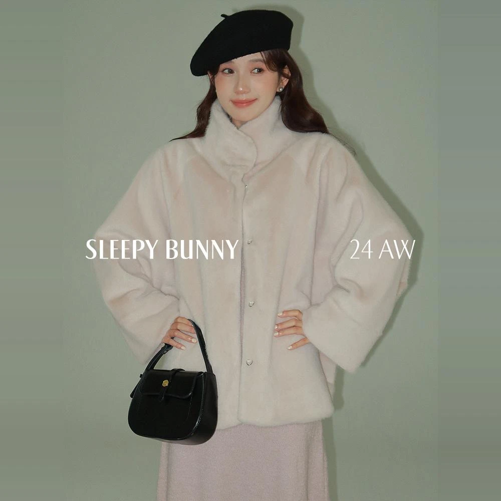 人造皮草 瞌睡兔【清苍】立领软糯毛绒仿兔毛外套冬加厚保暖230237