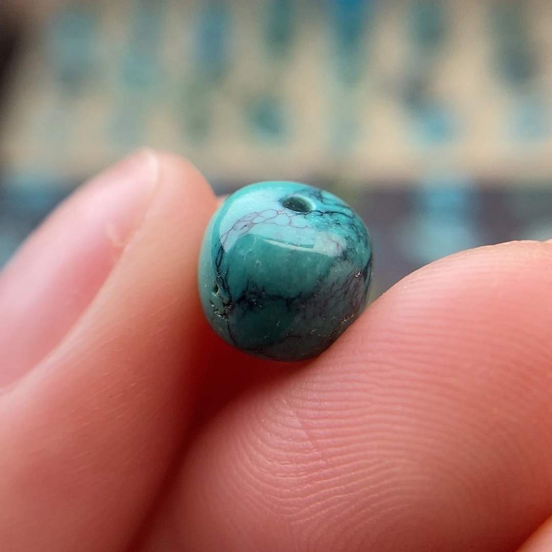 绿松石未镶嵌绿松石玉化8.8mm老型