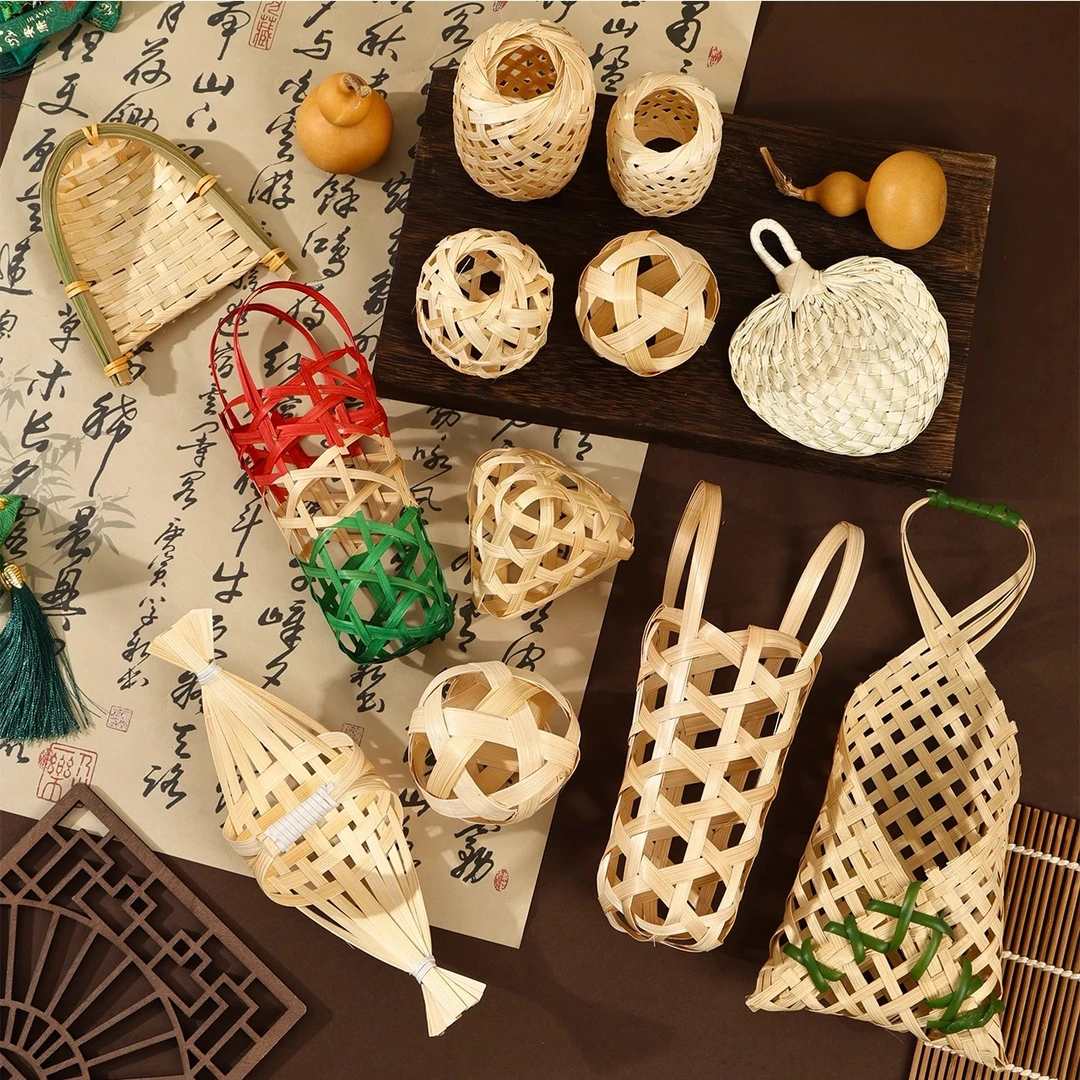 【花寻礼韵】端午节手工竹编小船挂饰竹制品挂件装饰配件包装材料