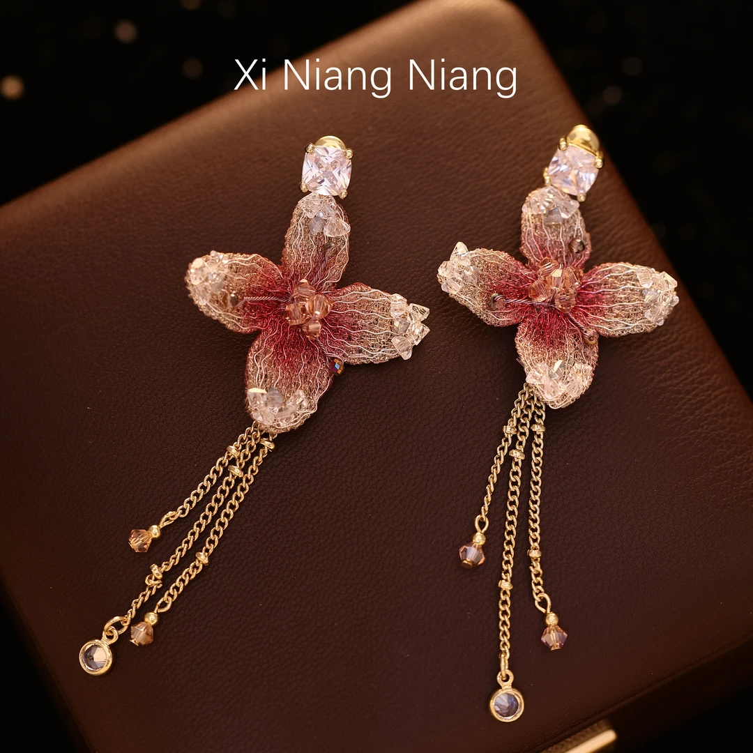 合金仿水晶耳饰 澜七-西子百搭耳环设计师款简约精致耳环-S3977