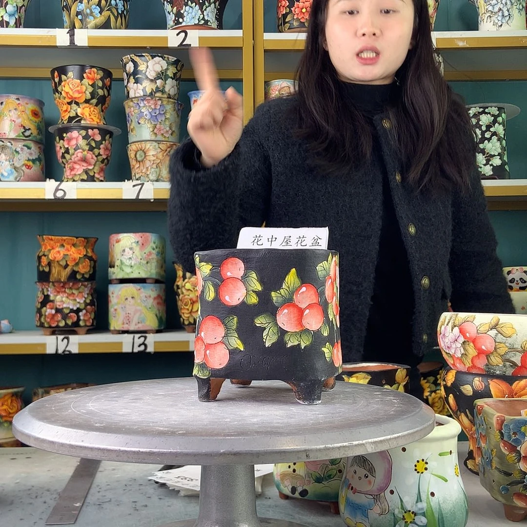 陶景德镇手工花盆334