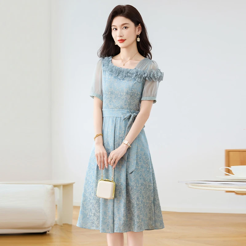 拉夏贝尔小香风连衣裙子女夏2025新款今年流行爆款高级感时尚裙子