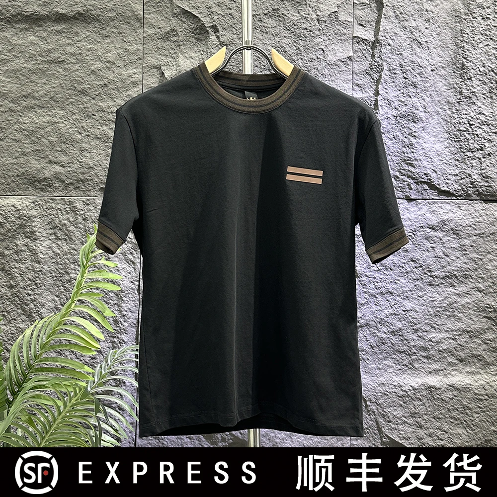 2025年夏季新款欧货时尚潮流宽松拼接休闲百搭男士圆领T恤
