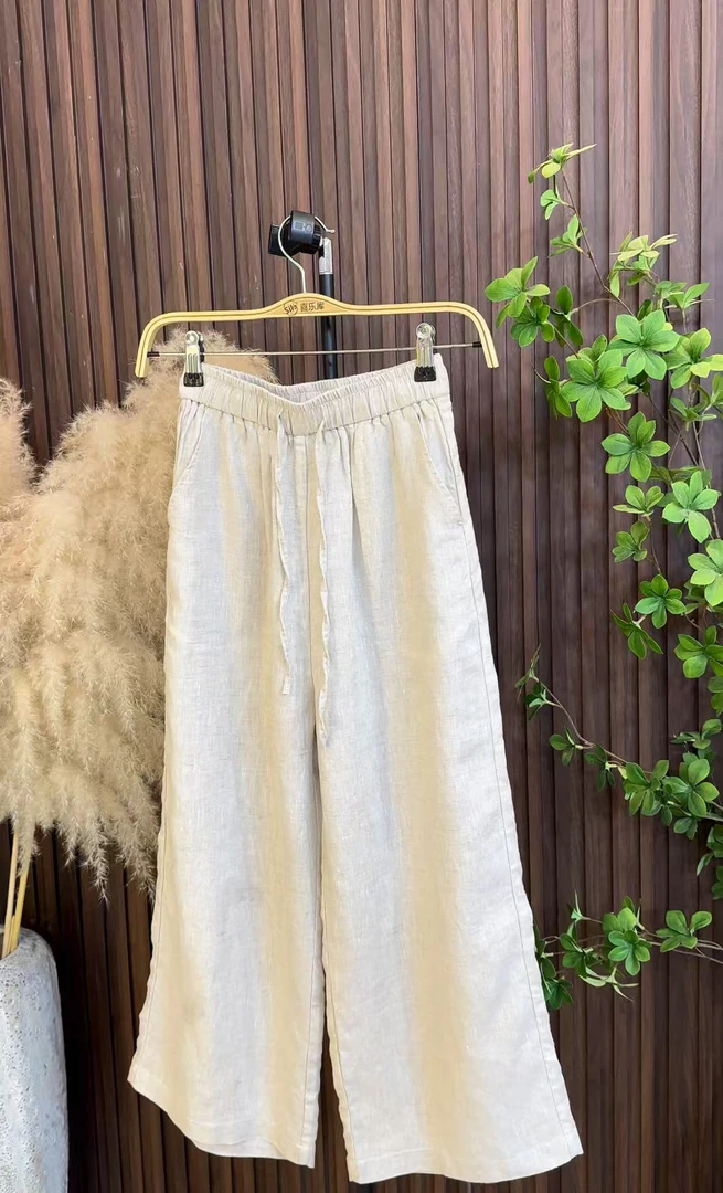 100亚麻小个子直筒休闲裤夏季新款百搭薄款文艺透气女士SS007