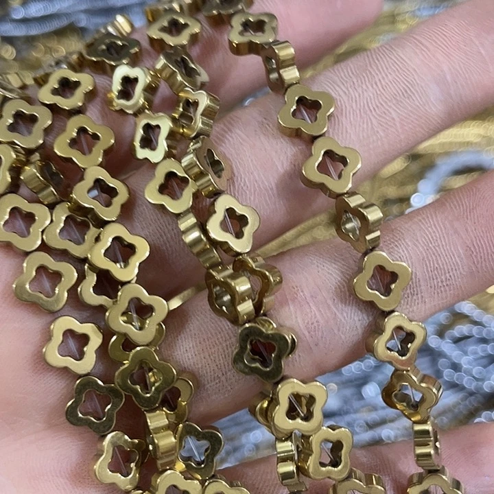 贝壳非金属一条6mm镂空四叶草