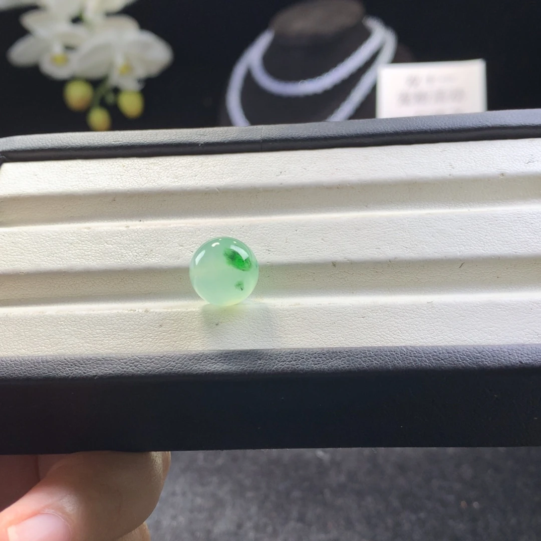 翡翠未镶嵌手串卡12冰飘绿