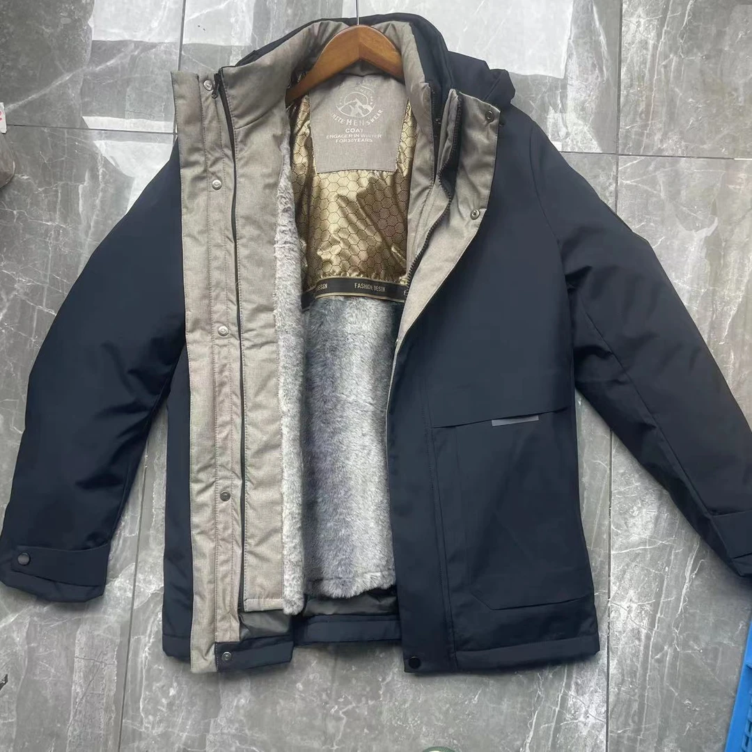 156608男士冬款加绒加厚派克羽绒服【两色可选】