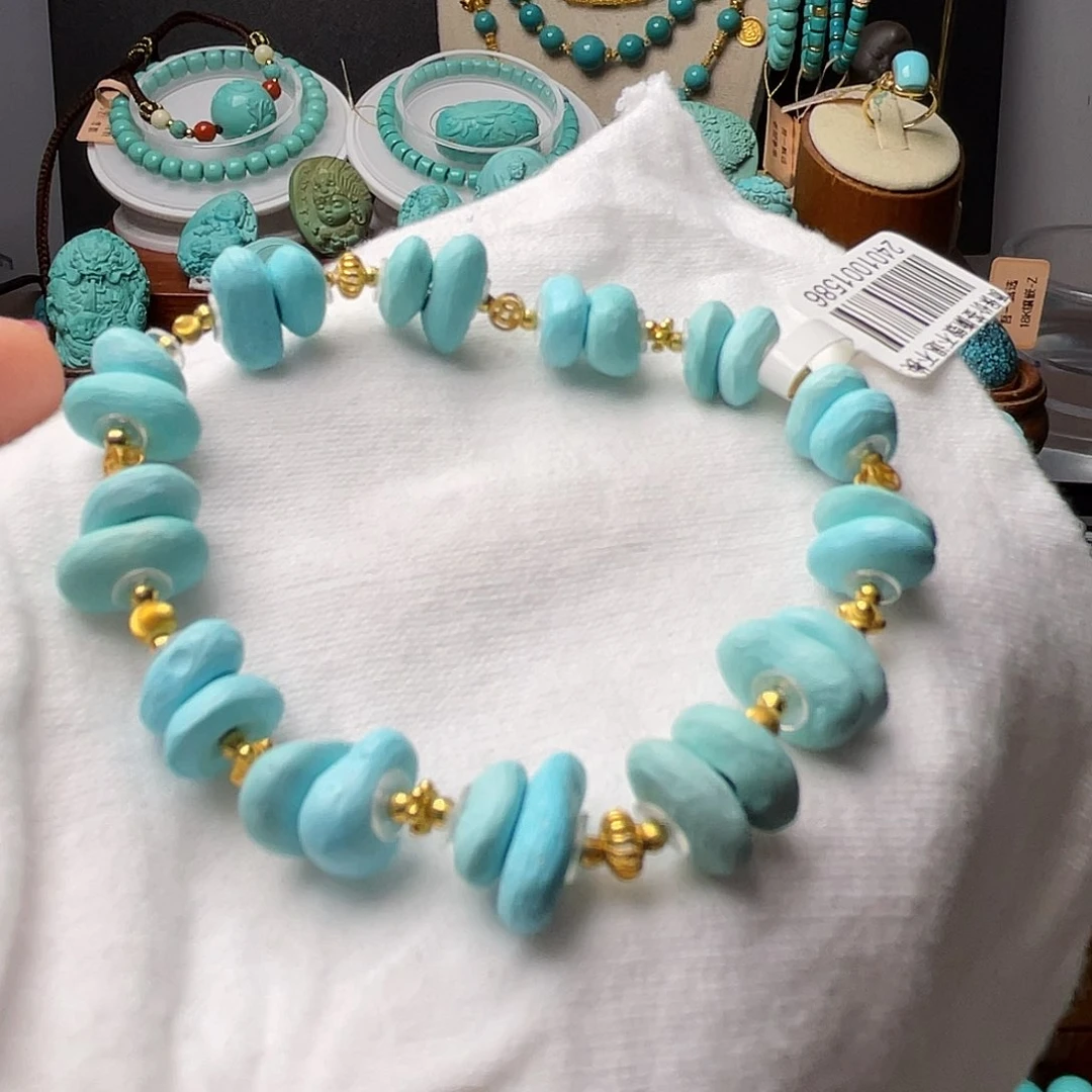 绿松石珠宝奇石18K金镶嵌