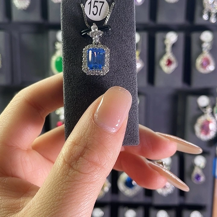 银S925镶嵌颈饰坦桑石157