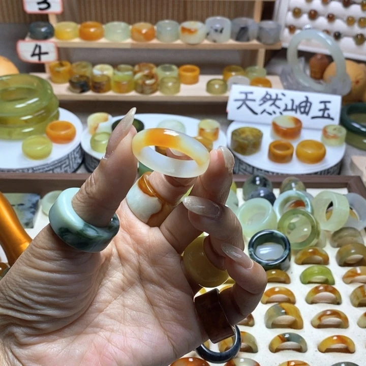 ^***^岫玉未镶嵌戒指岫玉精品指环内径 22.5