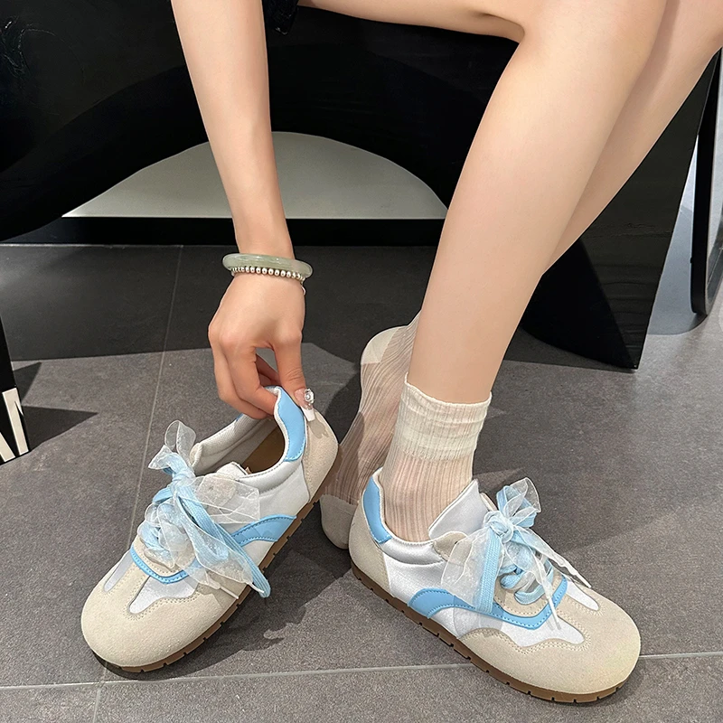 轻便软底芭蕾风阿甘德训鞋女2025春季新款韩版休闲透气平底运动鞋