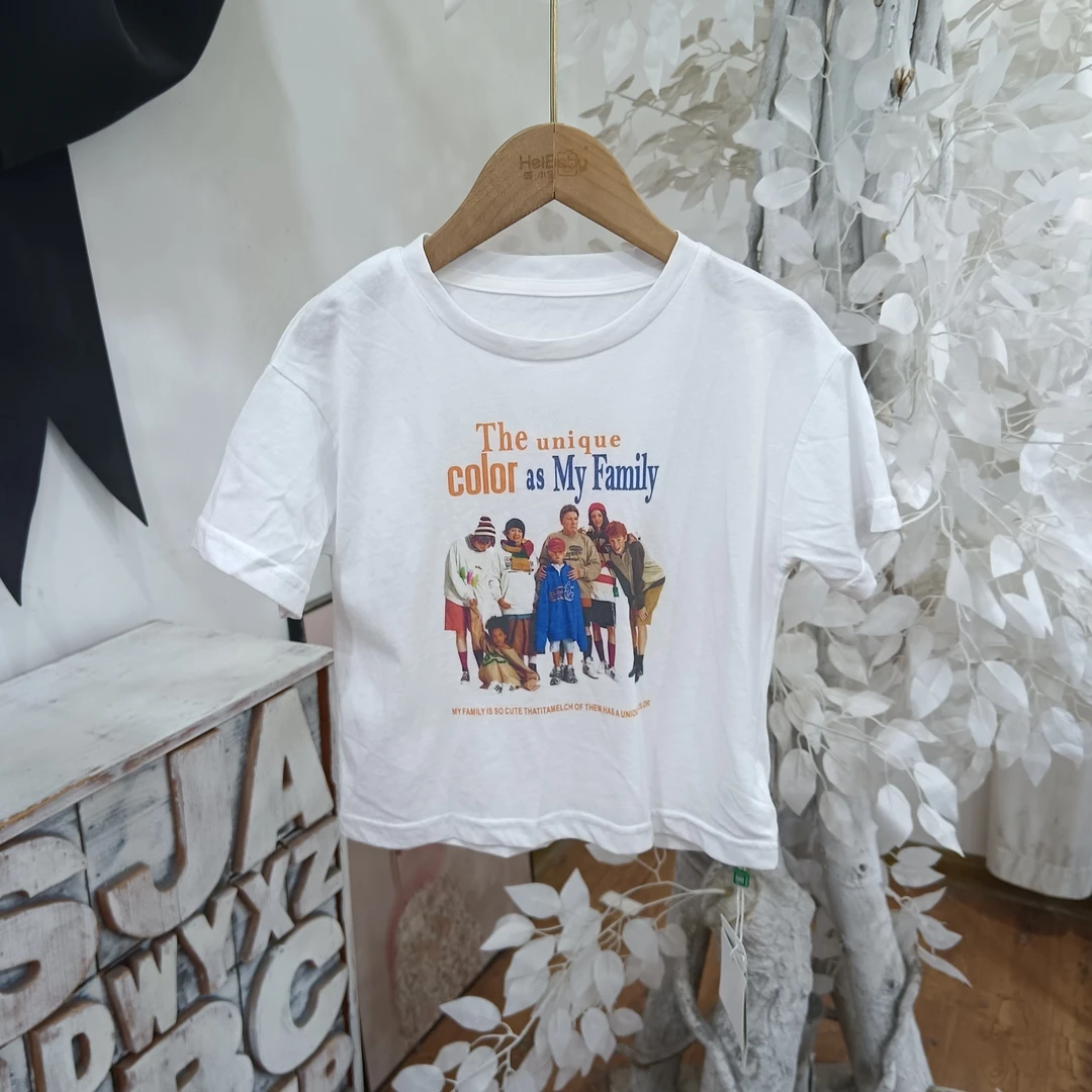 W671白色短袖上衣/嘿小宝