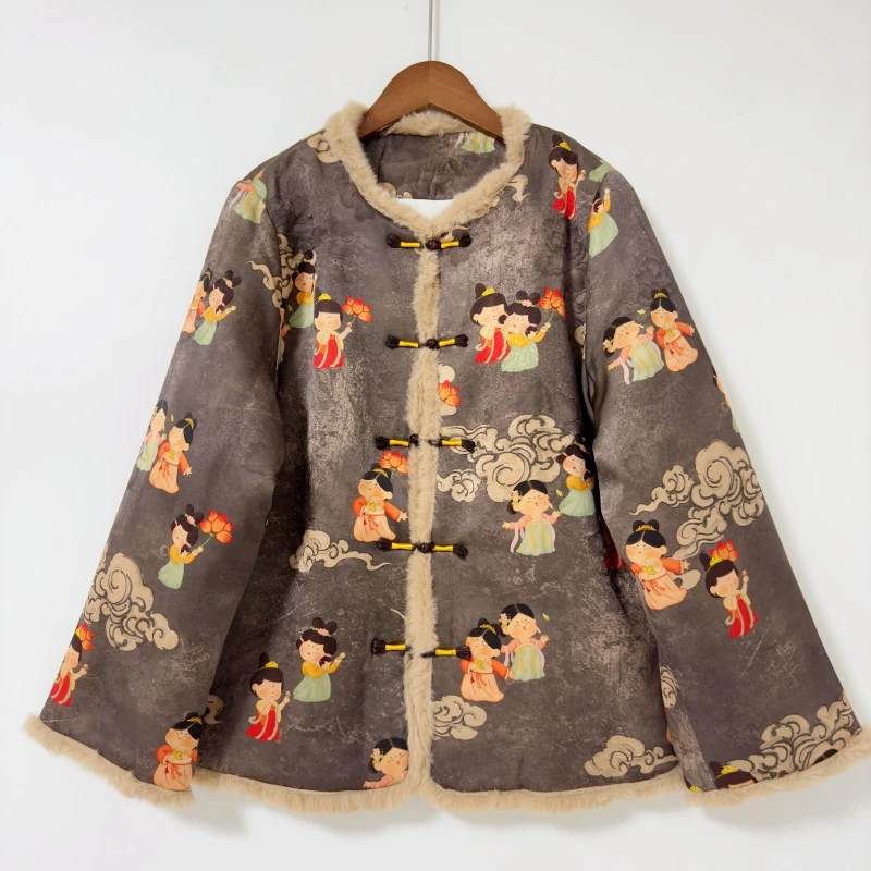 新中式加棉加厚国风上衣女外套时尚洋气宽松显瘦百搭冬季棉服