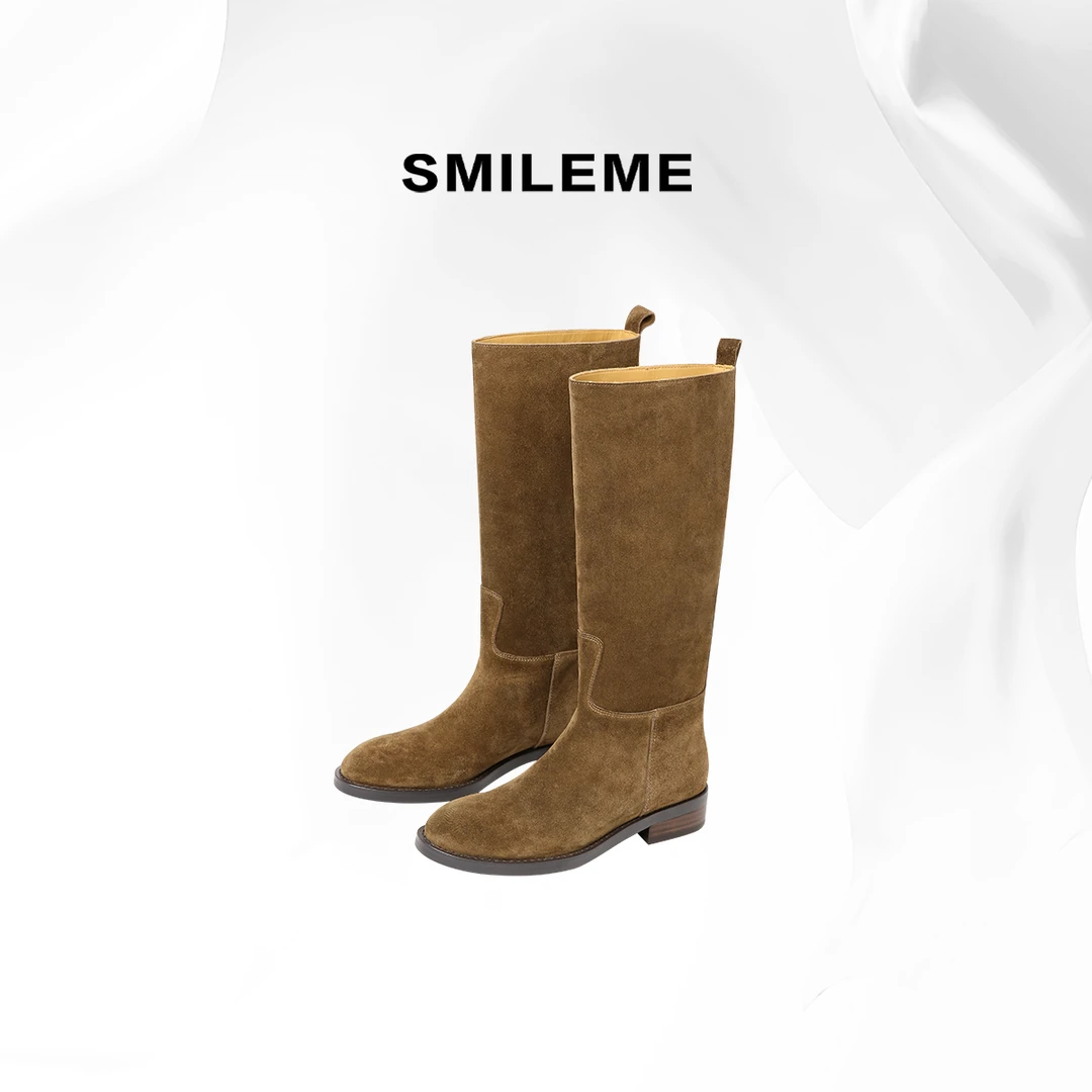 SMILEME 【通勤暖意】法式复古温柔气质感十足长筒靴子R5319001