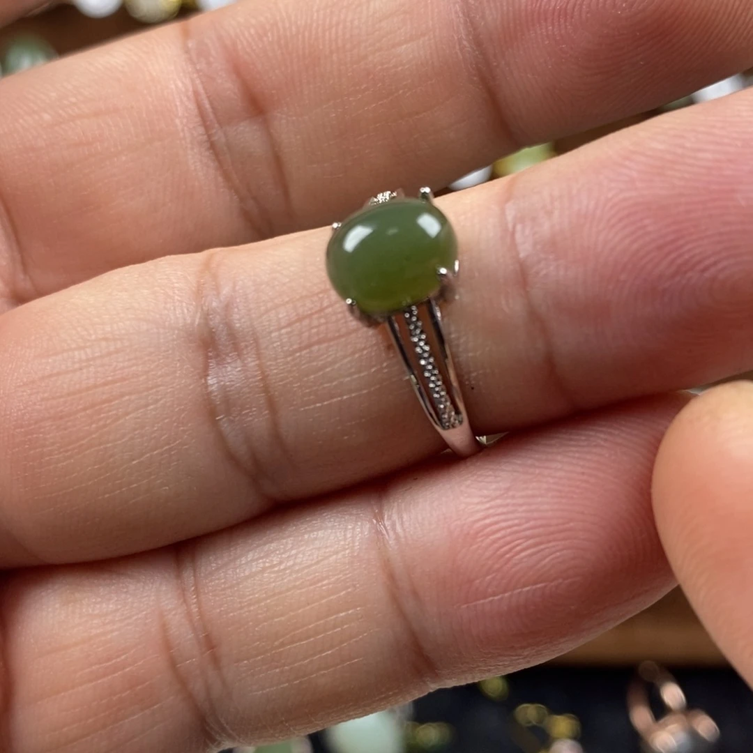 和田玉（青玉）戒指合金