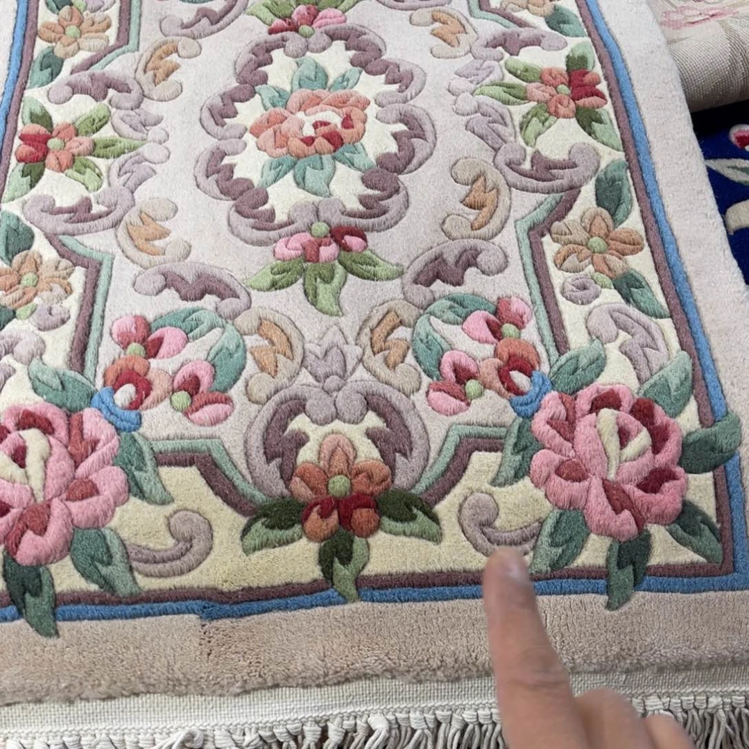 羊毛60×90纯羊毛手工地毯