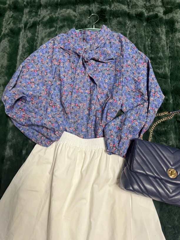 ZR116碎花时尚休闲长袖衬衫夏季