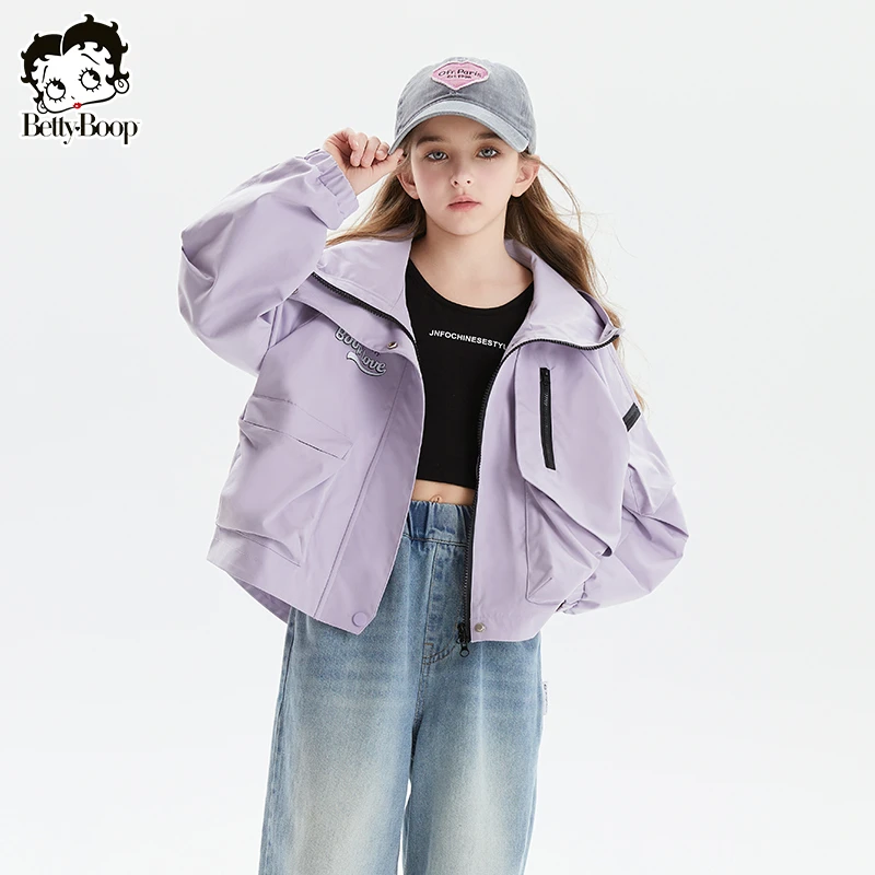 贝蒂童装女童户外三防冲锋外套2025年韩版潮流春季休闲上衣25109