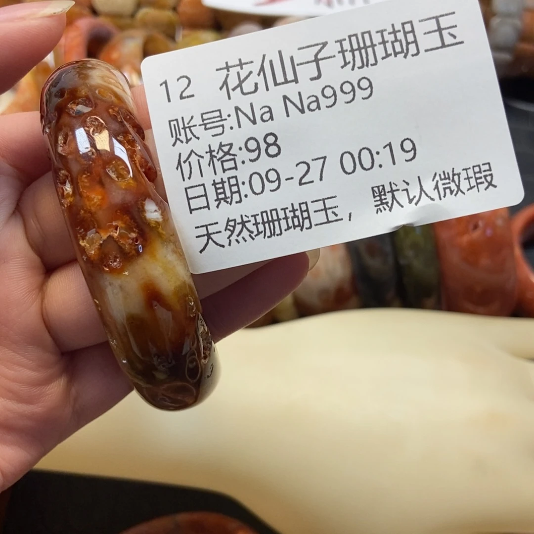 N***9硅化珊瑚（珊瑚玉）未镶嵌珠宝半成品12