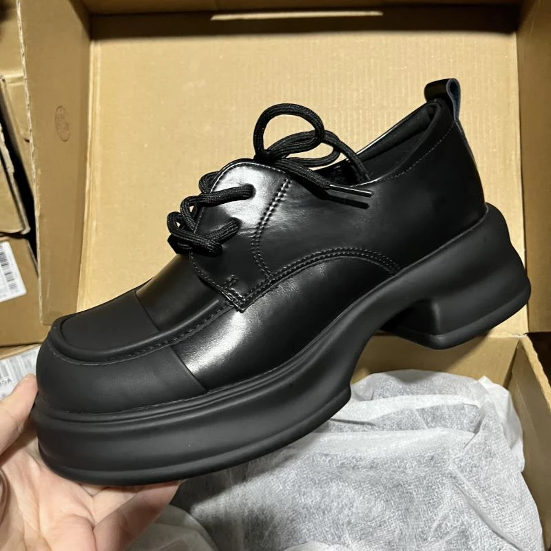 秋季新款3153松糕厚底系带软底时尚气质经典百搭女鞋乐福鞋24Q