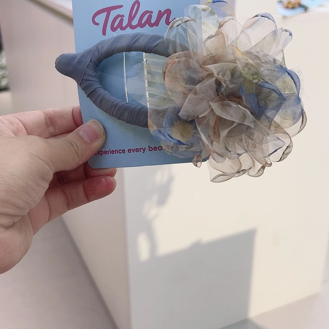 树脂铁合金蓝色烧花懒人夹