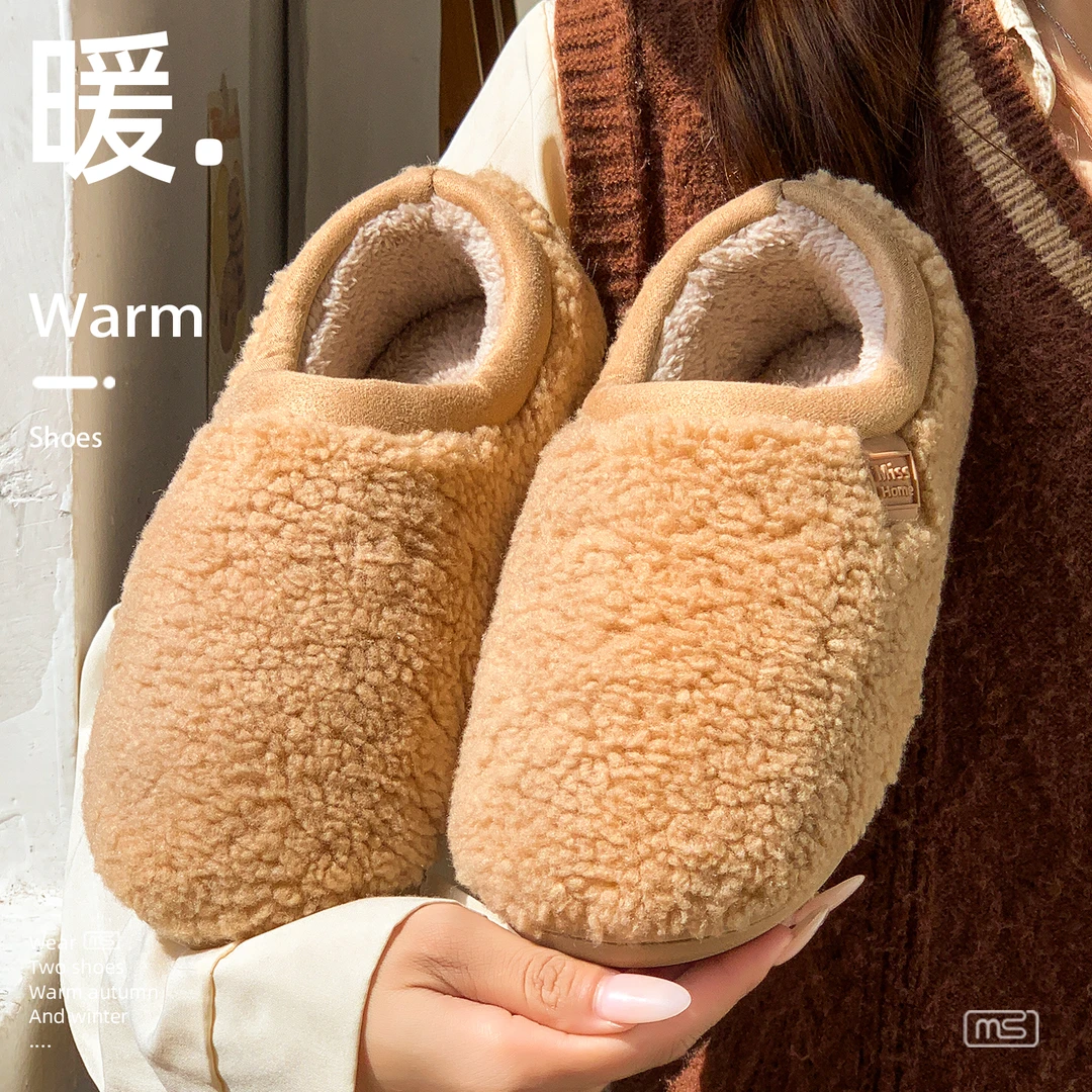 2025全新女款外穿棉鞋保暖毛毛包根棉鞋防滑软底不掉毛静音踩屎感