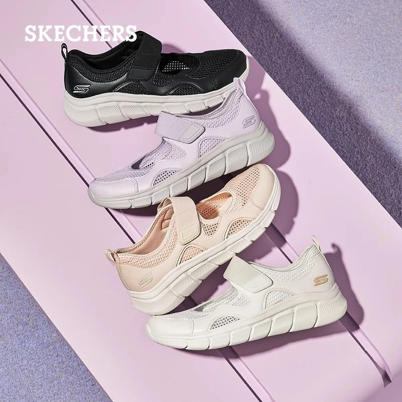 Skechers斯凯奇夏女鞋透气玛丽珍单鞋复古百搭浅口鞋软底透气凉鞋
