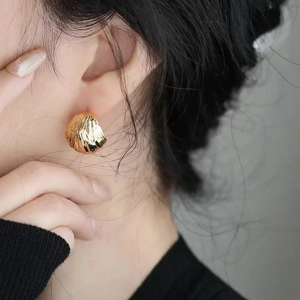 铜合金耳饰 -26金色冷淡风气质百搭耳钉简约个性甜酷耳饰c-715