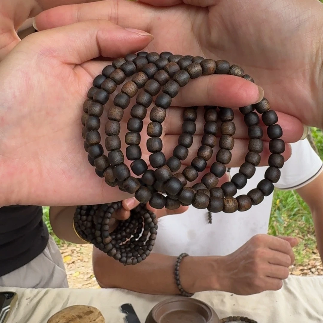 手串沉香绿奇楠沉香沉水单圈约0.7多样性发一条