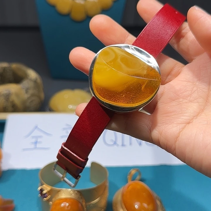 手链琥珀未镶嵌波兰设计款琥珀蜜蜡