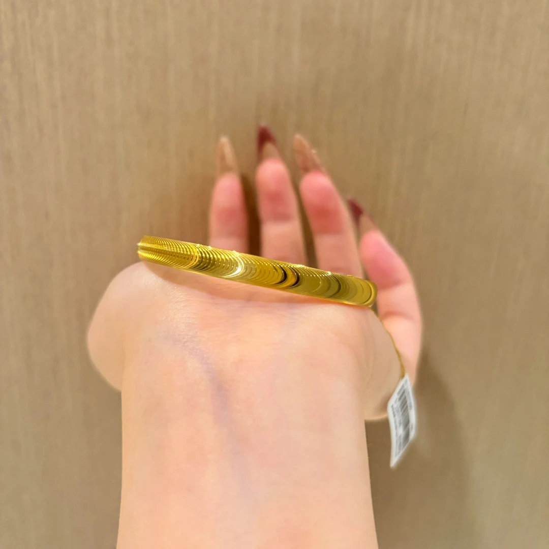 YUQINZHUBAO/钰沁珠宝 铜合金手镯 古法金色猫眼手镯时尚轻奢手饰